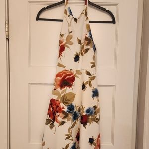 Aqua white floral dress